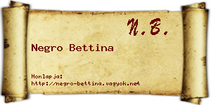 Negro Bettina névjegykártya